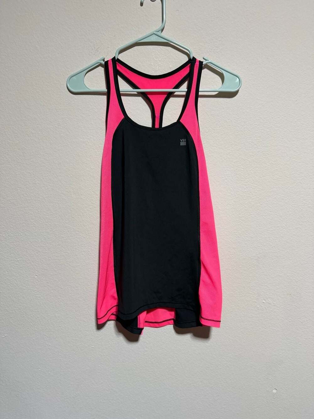 Victoria's Secret VSX Sport Racerback Tank Top Pink Black Size XS